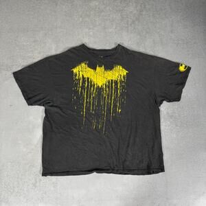 Batman Drip Logo Graphic Tee Black Shirt - Size: 4XL